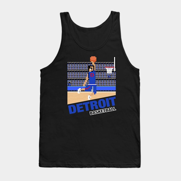 Detroit Basketball 8 bit pixel art cartridge design Tank Top by MulletHappens